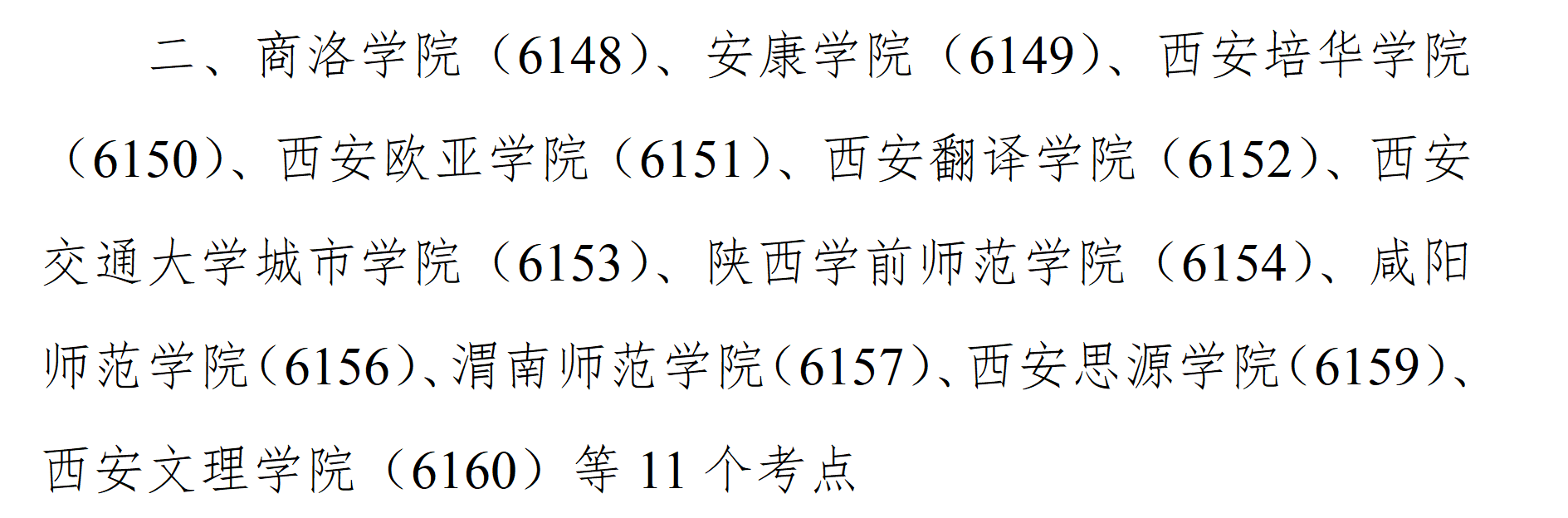 陕西省往届生考研报考点