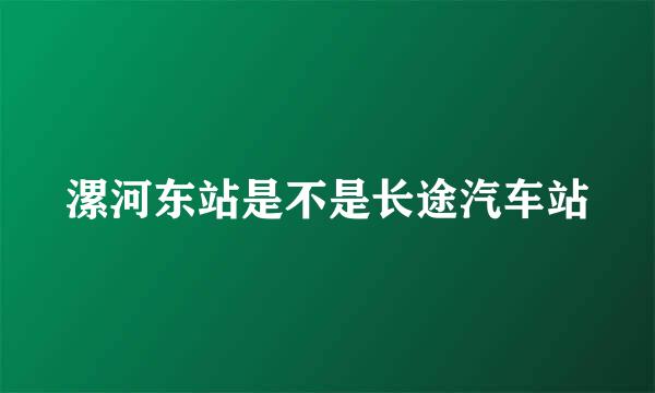 漯河东站是不是长途汽车站