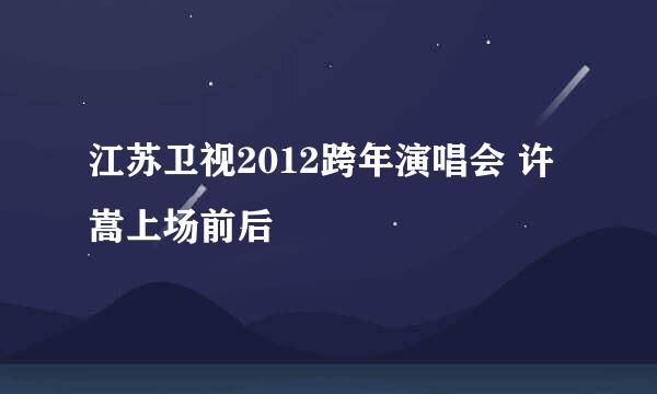 江苏卫视2012跨年演唱会 许嵩上场前后