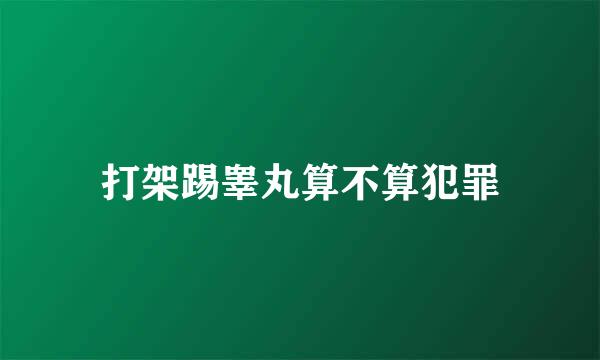 打架踢睾丸算不算犯罪