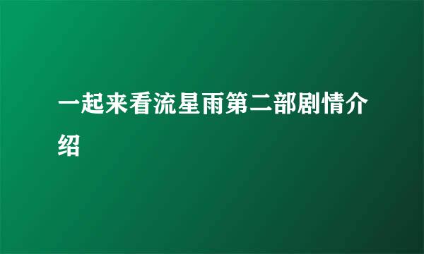 一起来看流星雨第二部剧情介绍