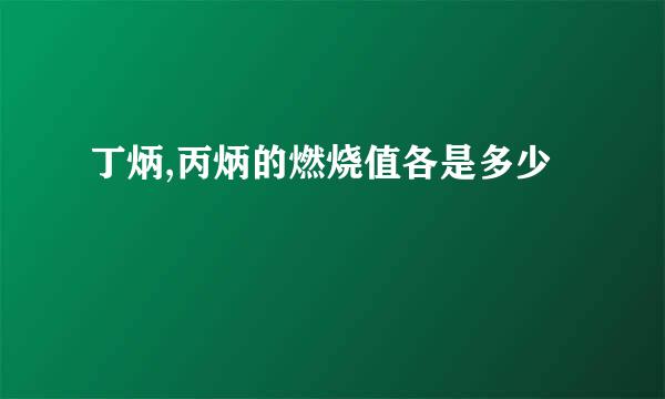 丁炳,丙炳的燃烧值各是多少