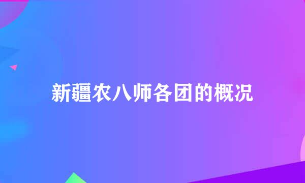 新疆农八师各团的概况