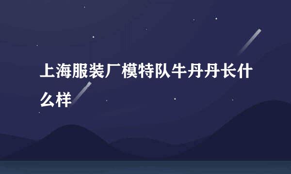 上海服装厂模特队牛丹丹长什么样