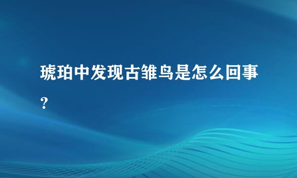 琥珀中发现古雏鸟是怎么回事？