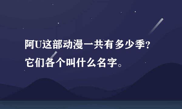 阿U这部动漫一共有多少季？它们各个叫什么名字。