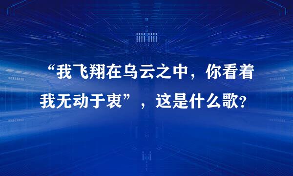 “我飞翔在乌云之中，你看着我无动于衷”，这是什么歌？