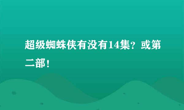 超级蜘蛛侠有没有14集？或第二部！