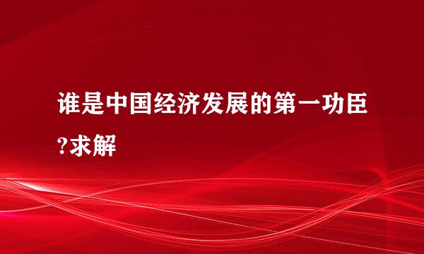 谁是中国经济发展的第一功臣?求解