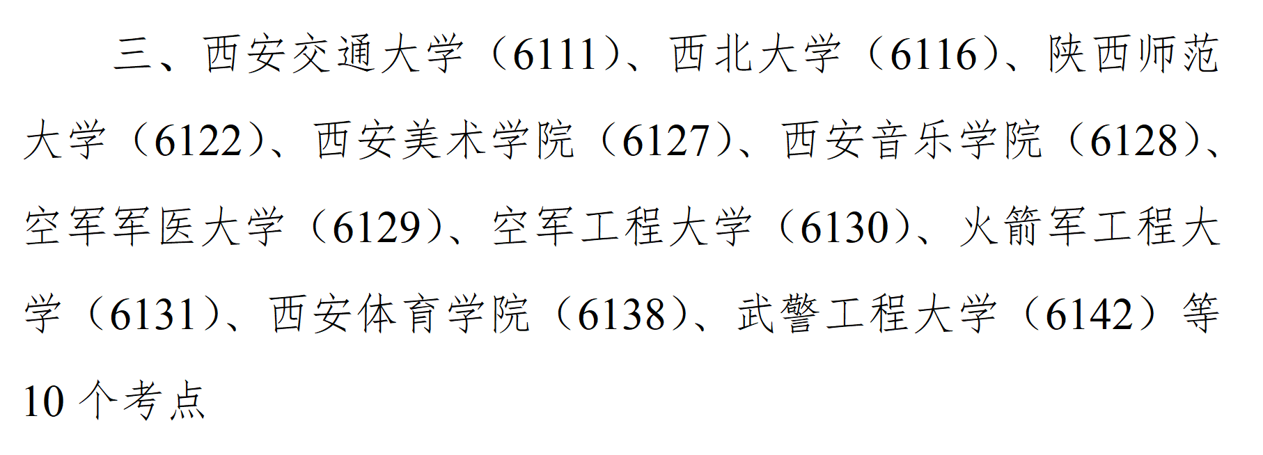 陕西省往届生考研报考点