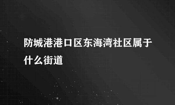 防城港港口区东海湾社区属于什么街道