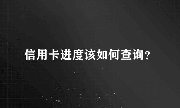 信用卡进度该如何查询？