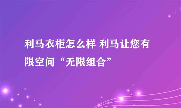 利马衣柜怎么样 利马让您有限空间“无限组合”