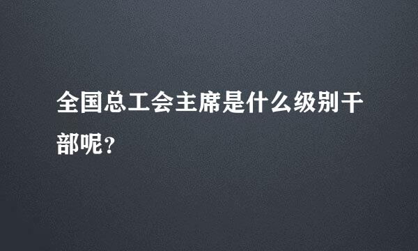 全国总工会主席是什么级别干部呢？