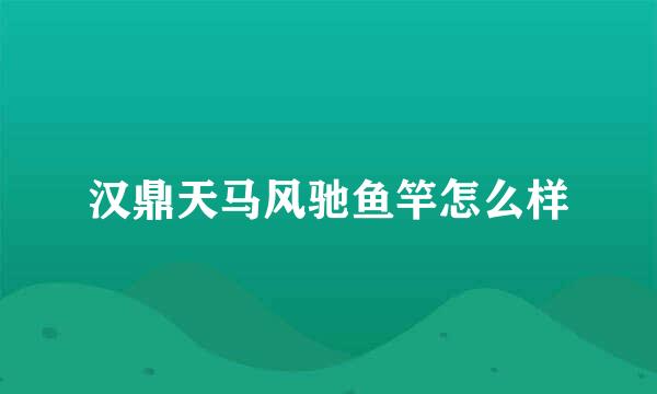 汉鼎天马风驰鱼竿怎么样