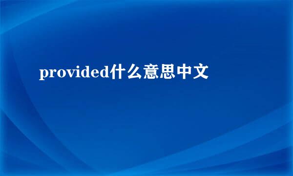 provided什么意思中文