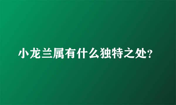 小龙兰属有什么独特之处？