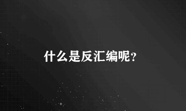 什么是反汇编呢？