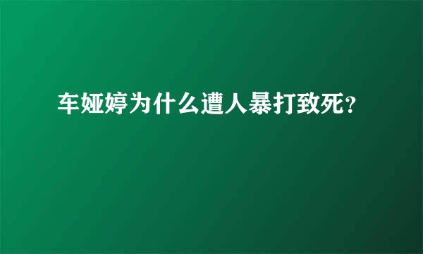 车娅婷为什么遭人暴打致死？