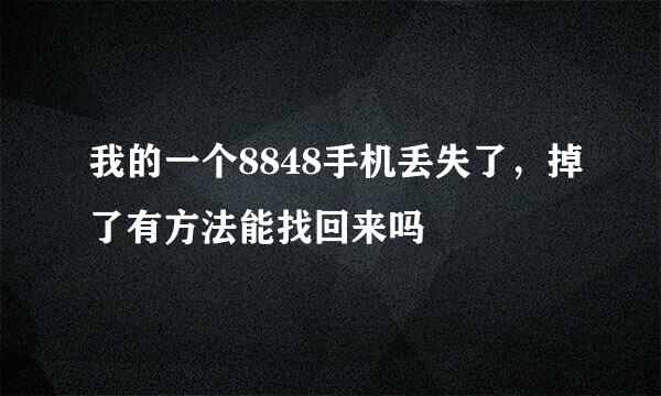 我的一个8848手机丢失了，掉了有方法能找回来吗