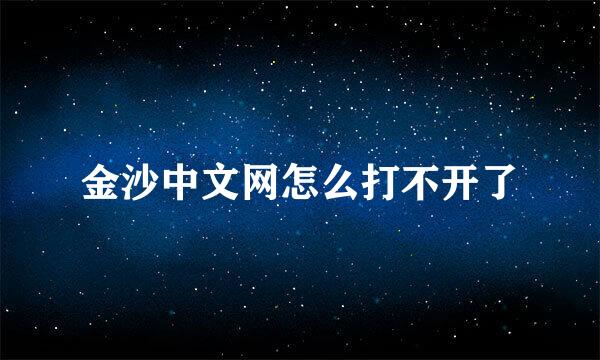 金沙中文网怎么打不开了