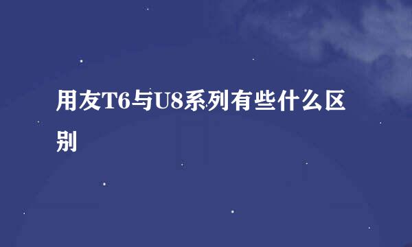 用友T6与U8系列有些什么区别