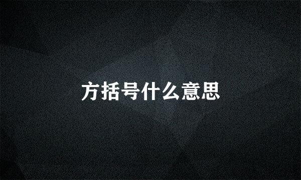 方括号什么意思