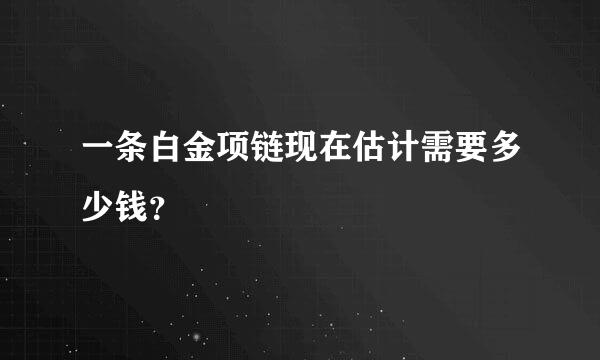 一条白金项链现在估计需要多少钱？