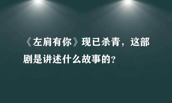 《左肩有你》现已杀青，这部剧是讲述什么故事的？