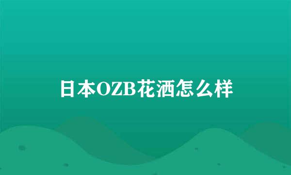 日本OZB花洒怎么样