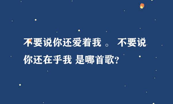 不要说你还爱着我 。 不要说你还在乎我 是哪首歌？