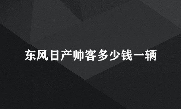 东风日产帅客多少钱一辆