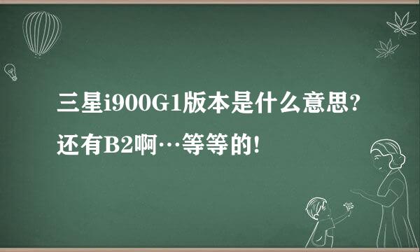 三星i900G1版本是什么意思?还有B2啊…等等的!