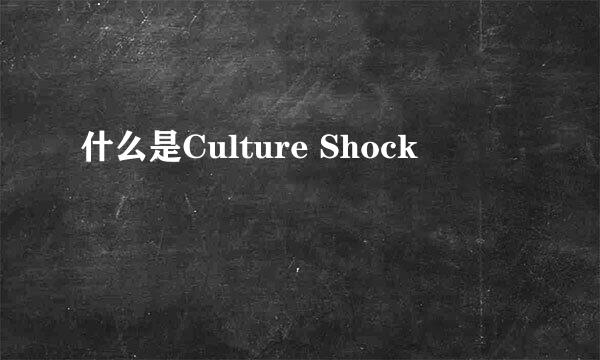 什么是Culture Shock