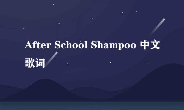 After School Shampoo 中文歌词