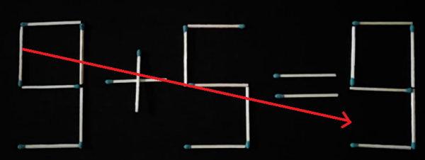 9+5=2移动一根火柴使算式成立