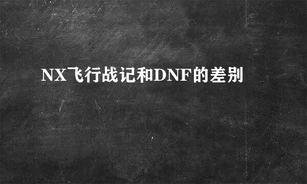 NX飞行战记和DNF的差别