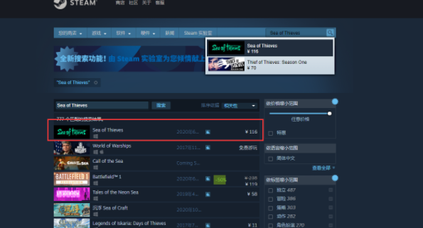 《盗贼之海》steam叫啥?