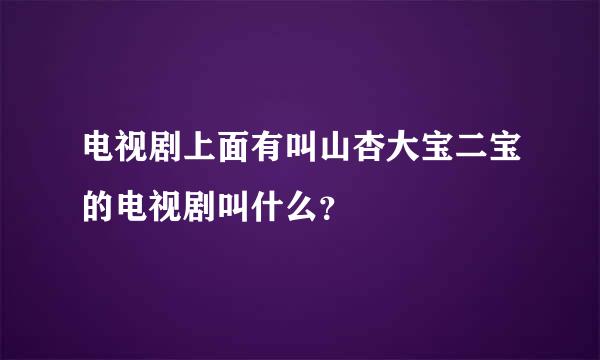 电视剧上面有叫山杏大宝二宝的电视剧叫什么？