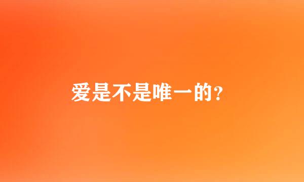 爱是不是唯一的？