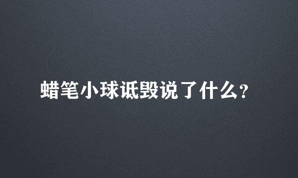 蜡笔小球诋毁说了什么？