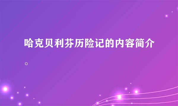 哈克贝利芬历险记的内容简介。