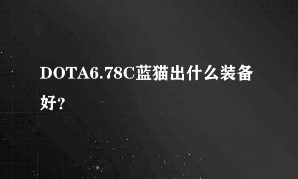 DOTA6.78C蓝猫出什么装备好？