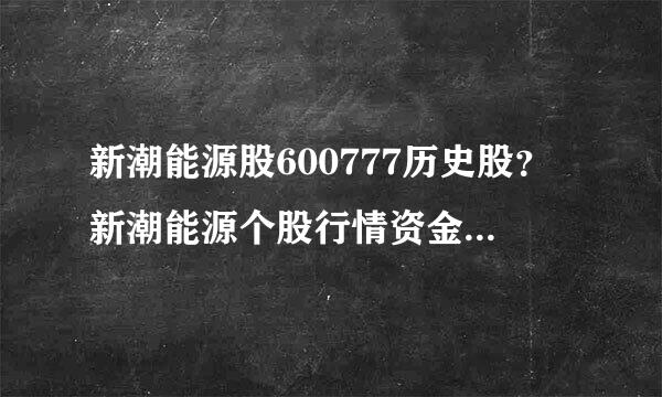 新潮能源股600777历史股？新潮能源个股行情资金流向？新潮能源今日大跌为何？