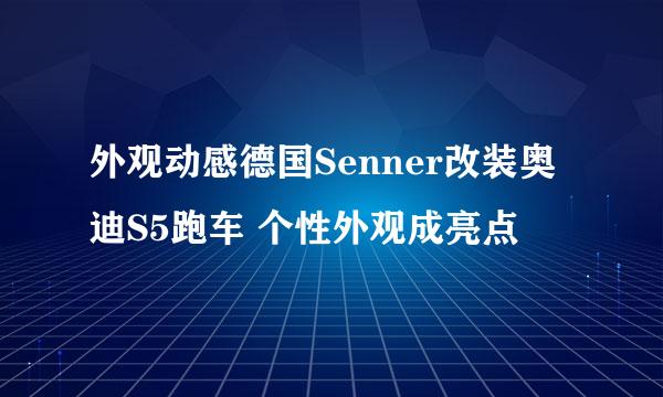 外观动感德国Senner改装奥迪S5跑车 个性外观成亮点