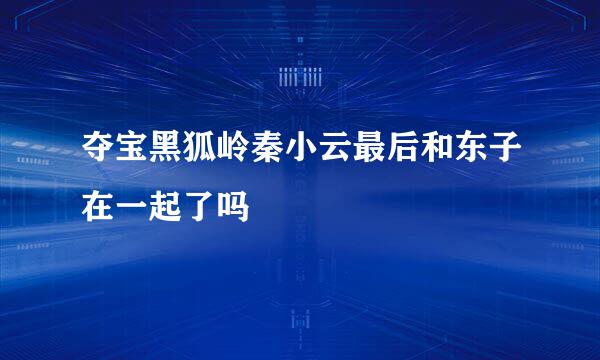 夺宝黑狐岭秦小云最后和东子在一起了吗