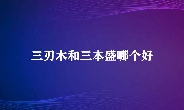 三刃木和三本盛哪个好