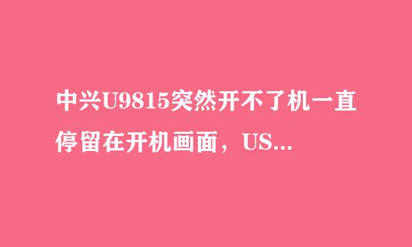 中兴U9815突然开不了机一直停留在开机画面，USB连接电脑也不能连，求指教