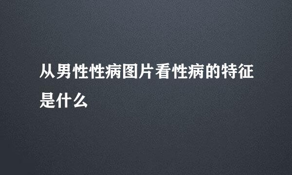 从男性性病图片看性病的特征是什么