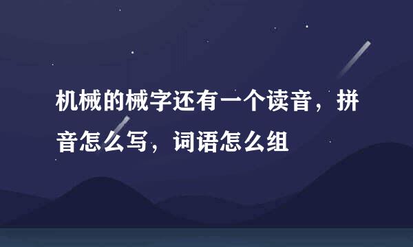 机械的械字还有一个读音，拼音怎么写，词语怎么组